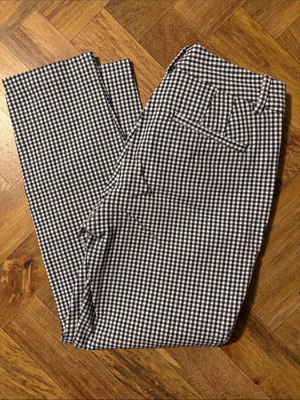 Gap Navy and White Gingham Pants
